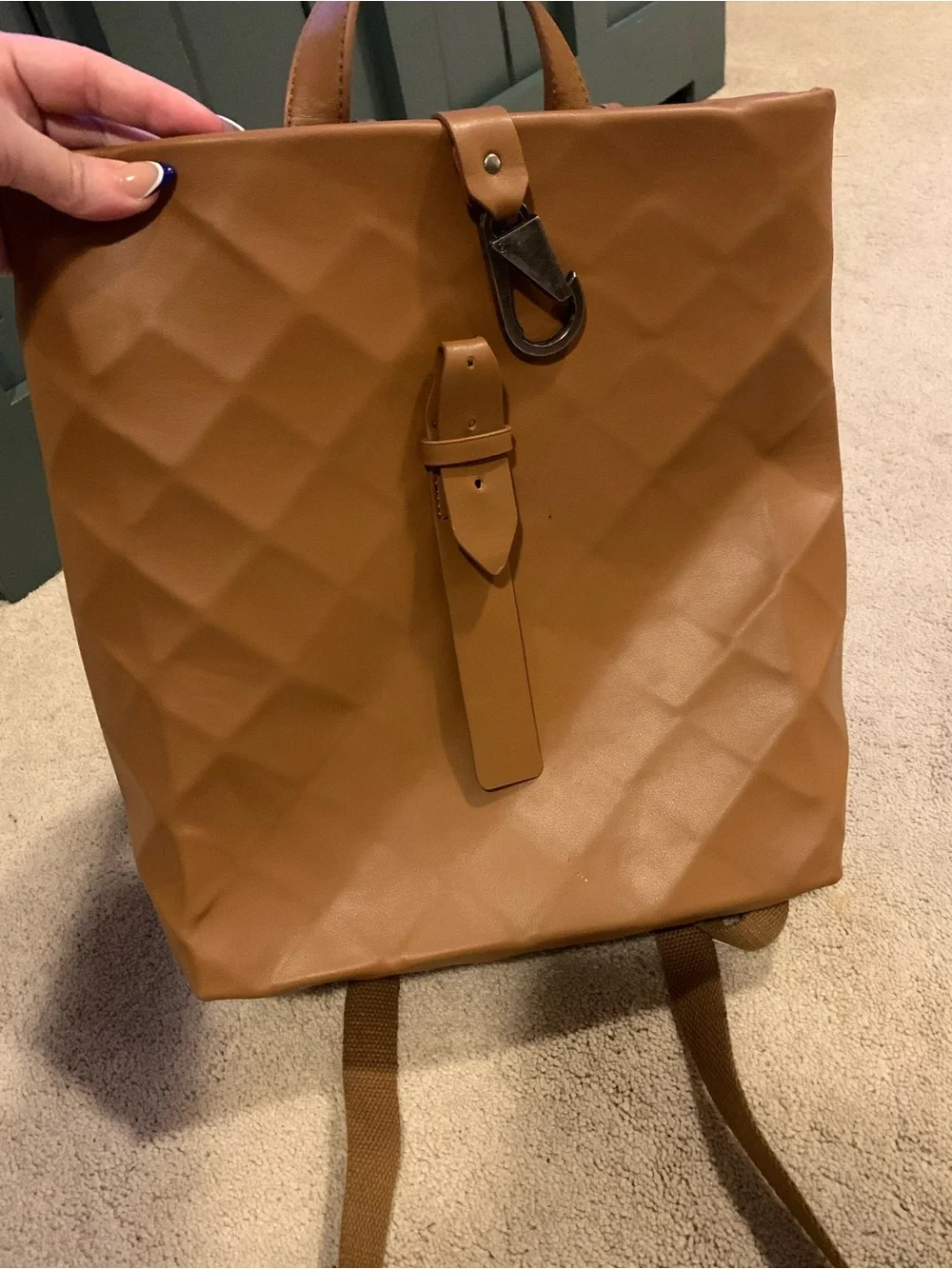 Milan Chiva Geometric Tan Backpack